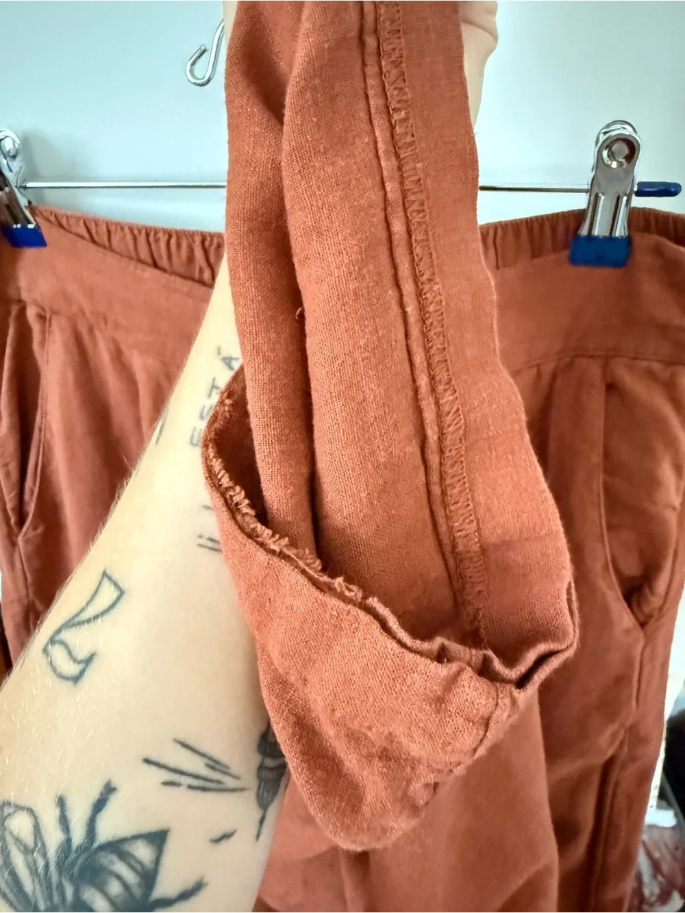 Abercrombie High Waist Linen Wide Leg Pants